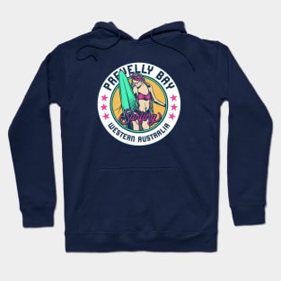 Retro Surfer Babe Badge Prevelly Bay Western Australia Hoodie